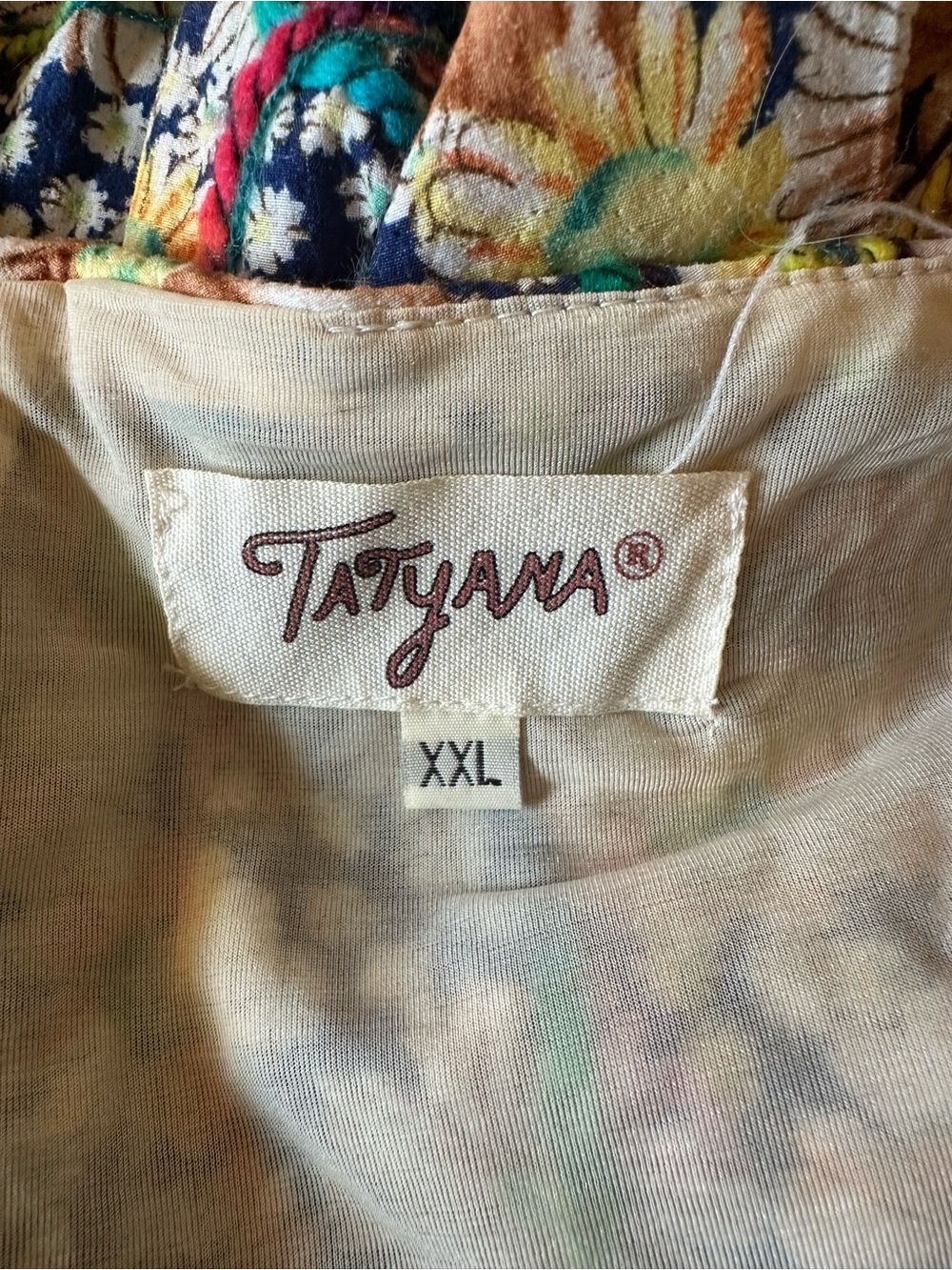 Tatyana Retro Floral Sundress with Multicolor Yarn Accents size XXL - Picture 12 of 13